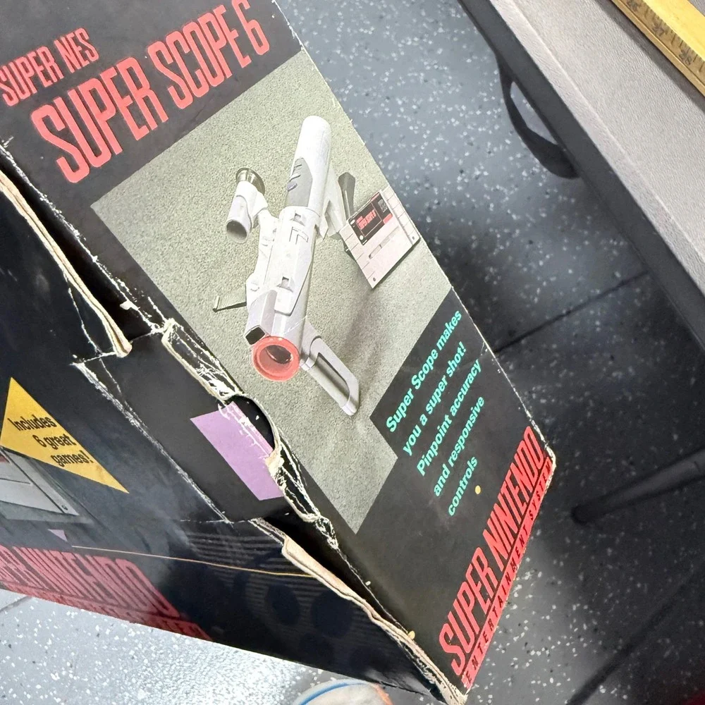 Nintendo Super Scope 6 SNES Light Gun Accessory with Game Cartridge CIB Boxed